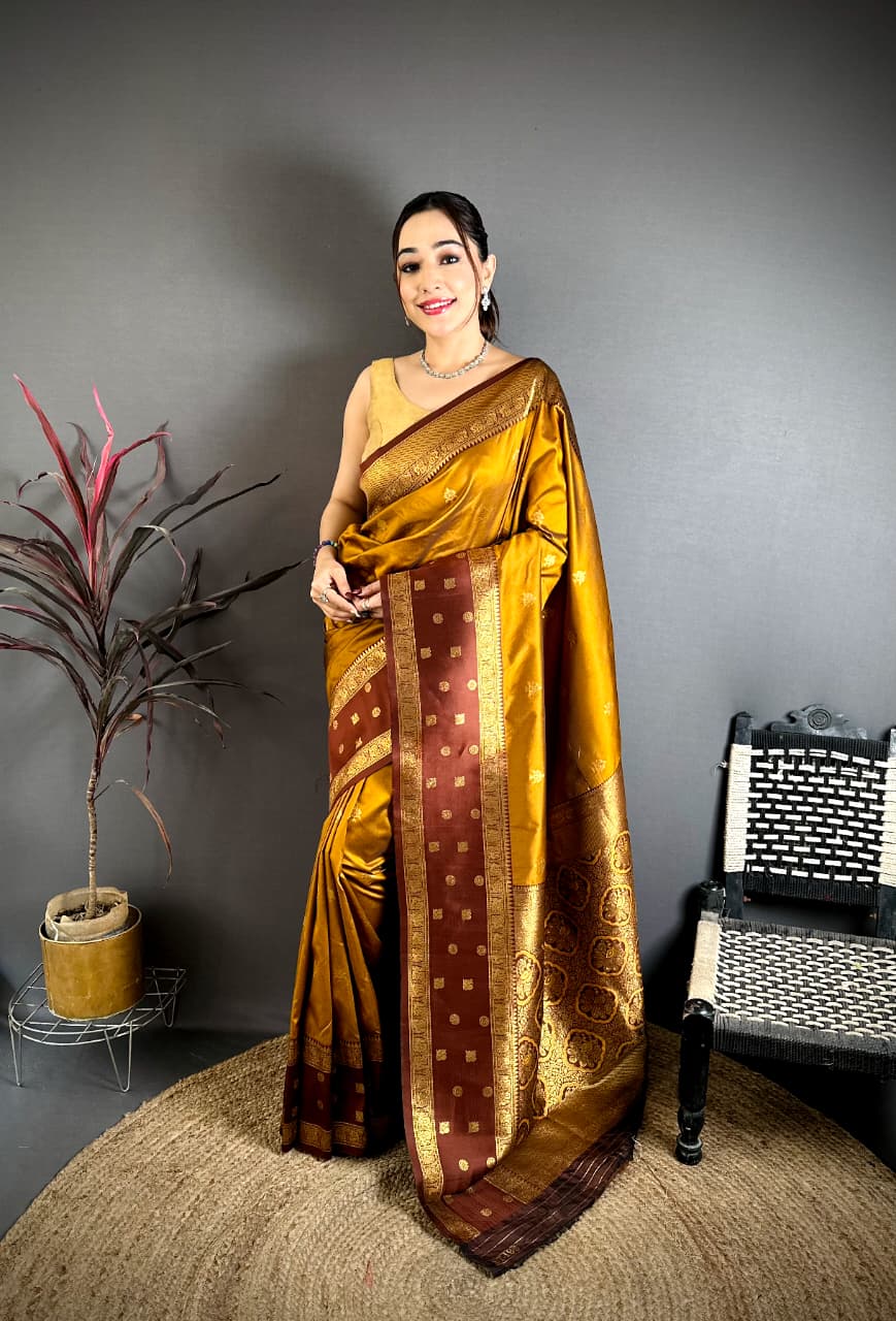 soft banarasi silk saree with zari weaving work