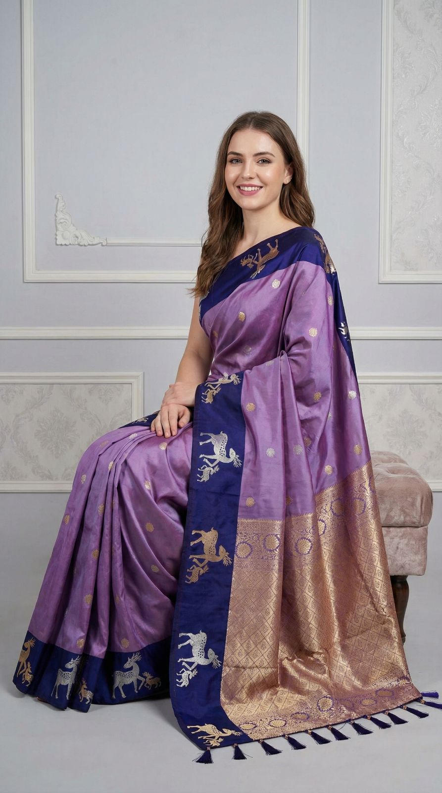 Premium banarasi soft silk saree with zari weaving work