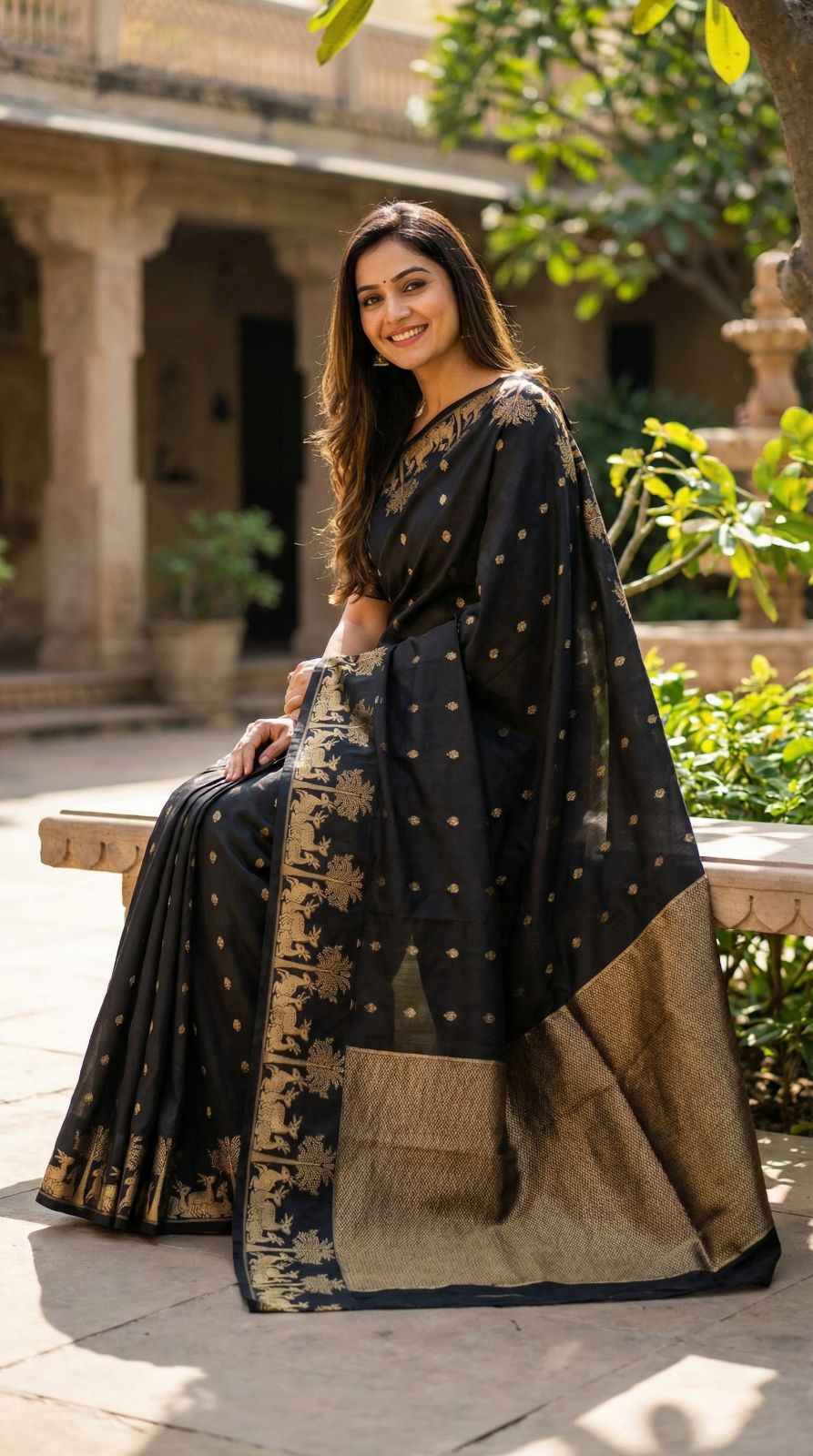 Banarasi soft silk saree with zari weaving work