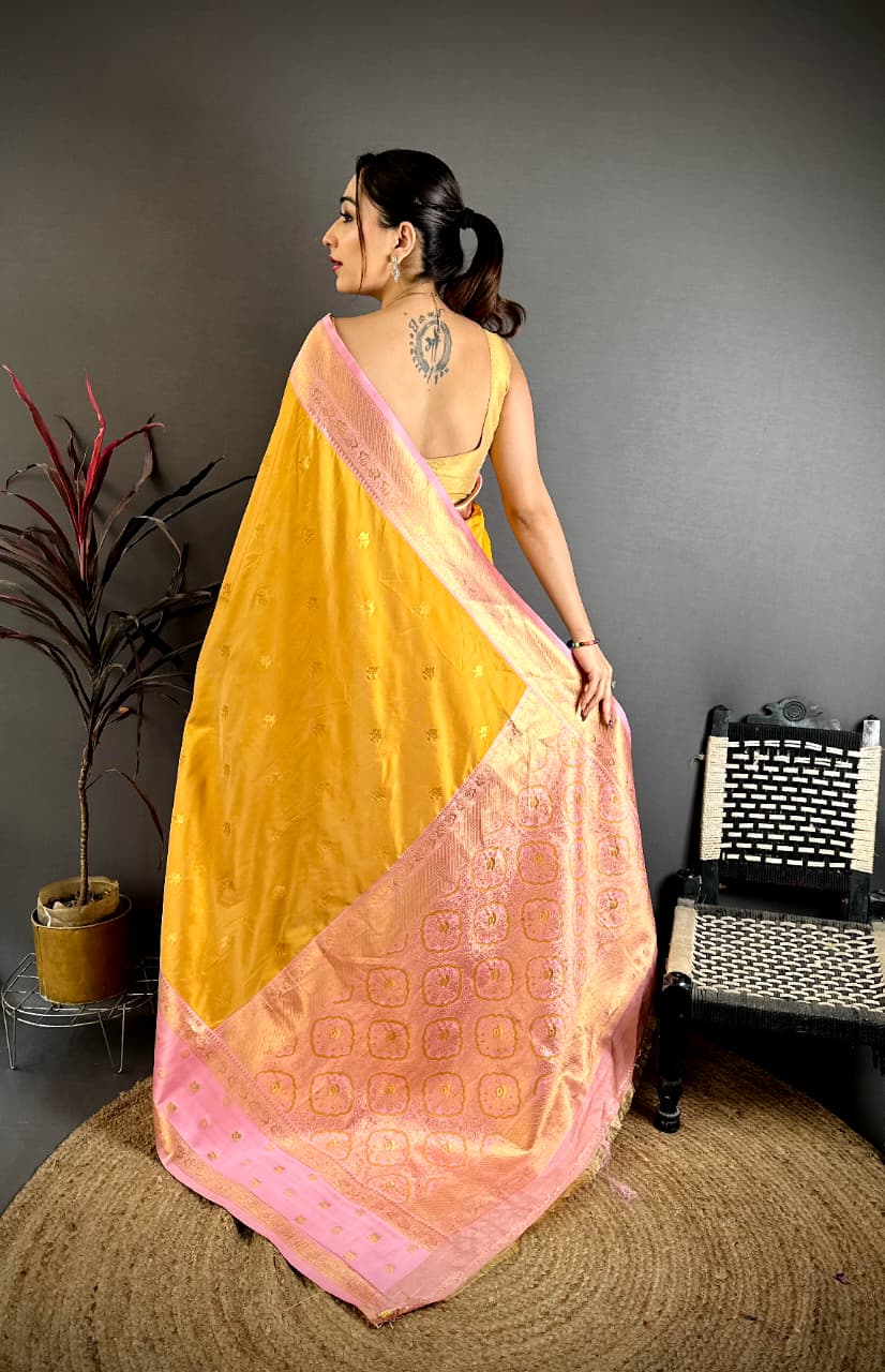 soft banarasi silk saree with zari weaving work