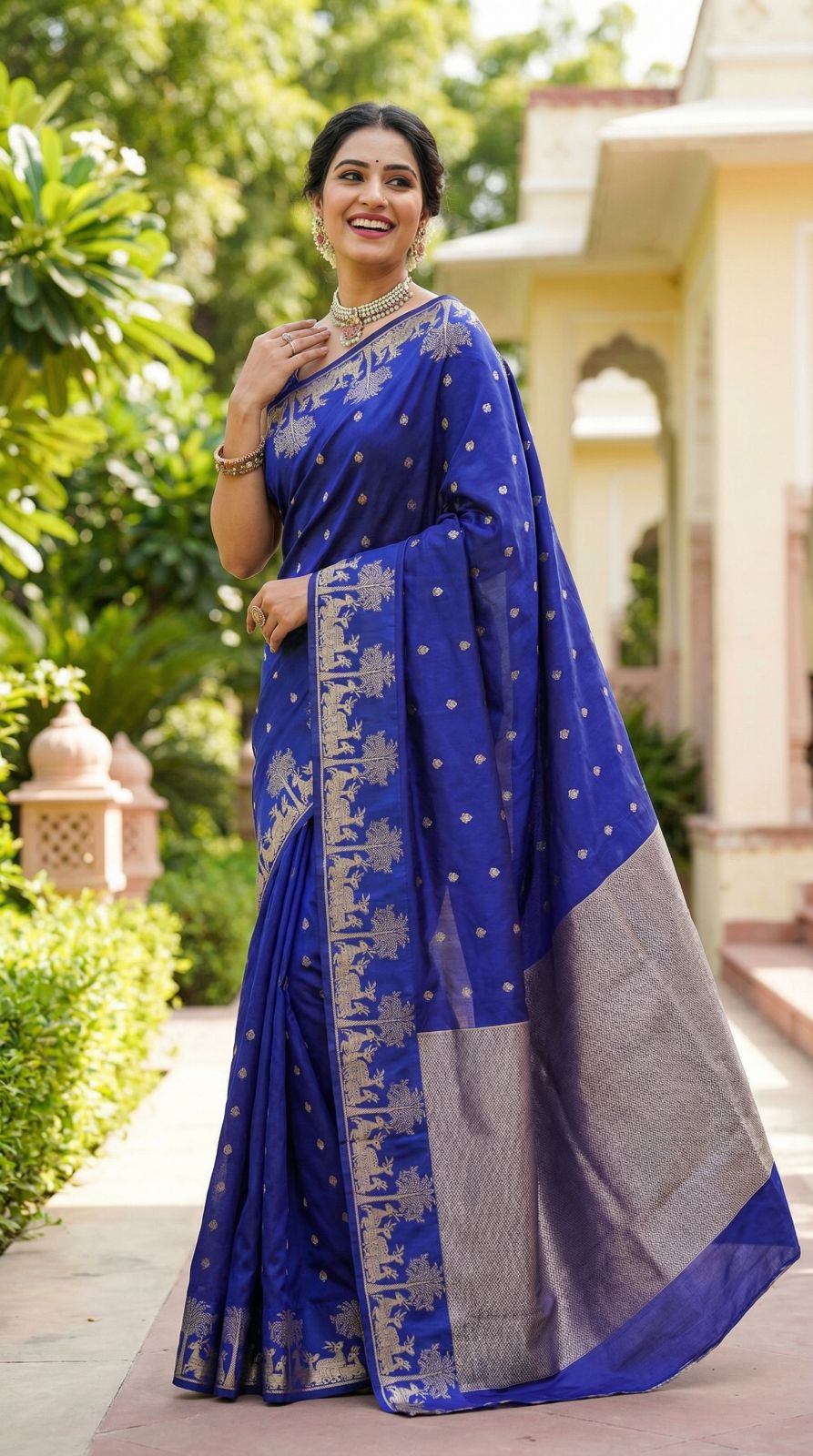 Banarasi soft silk saree with zari weaving work
