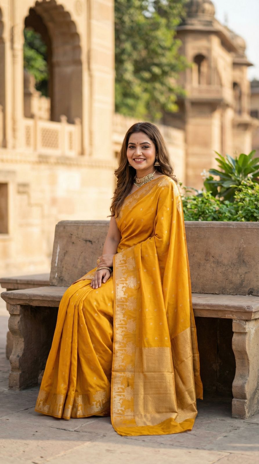 Banarasi soft silk saree with zari weaving work