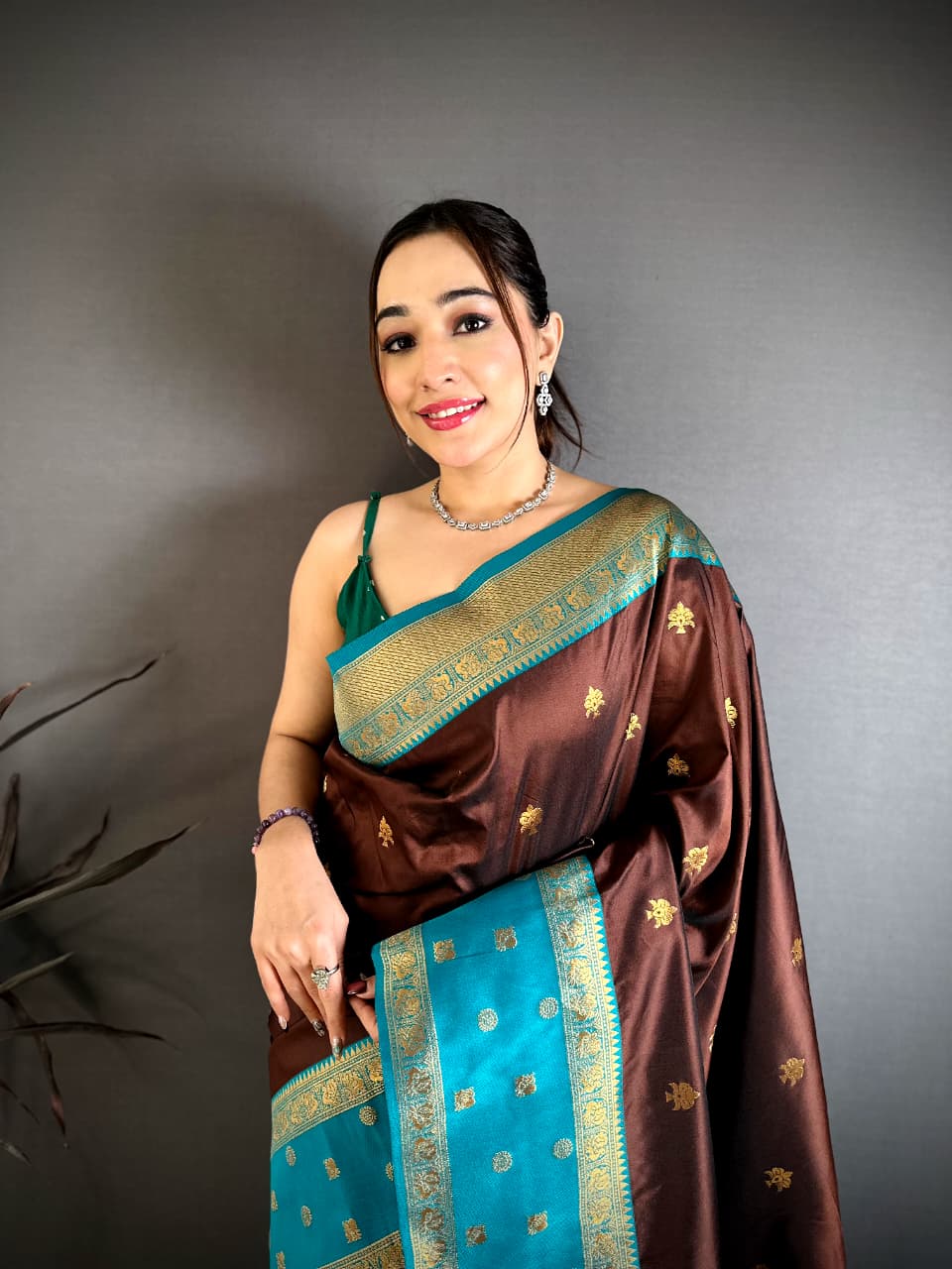 soft banarasi silk saree with zari weaving work