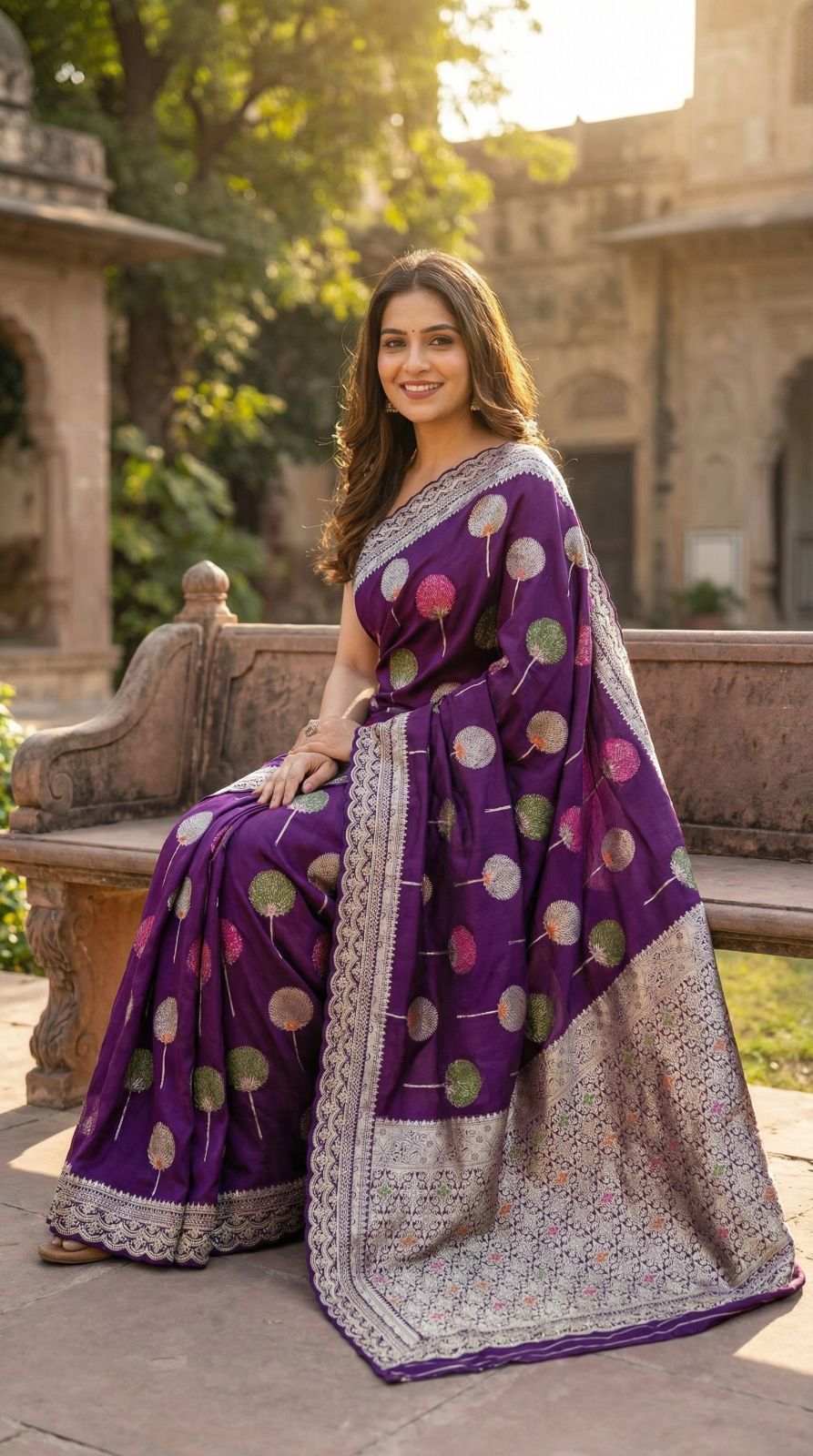 Pure khaddi georgette silk saree with coding sequence less border