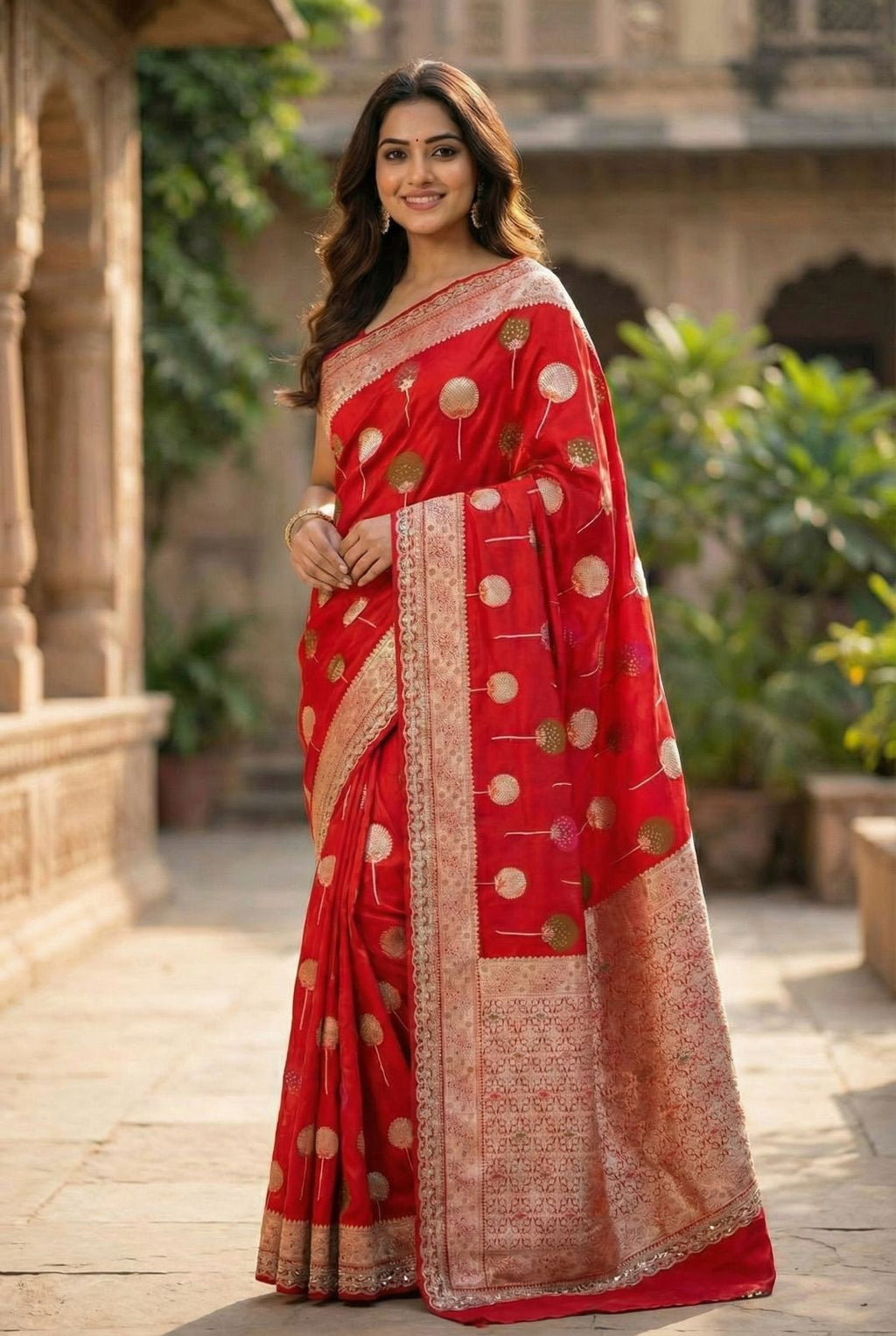 Pure khaddi georgette silk saree with coding sequence less border