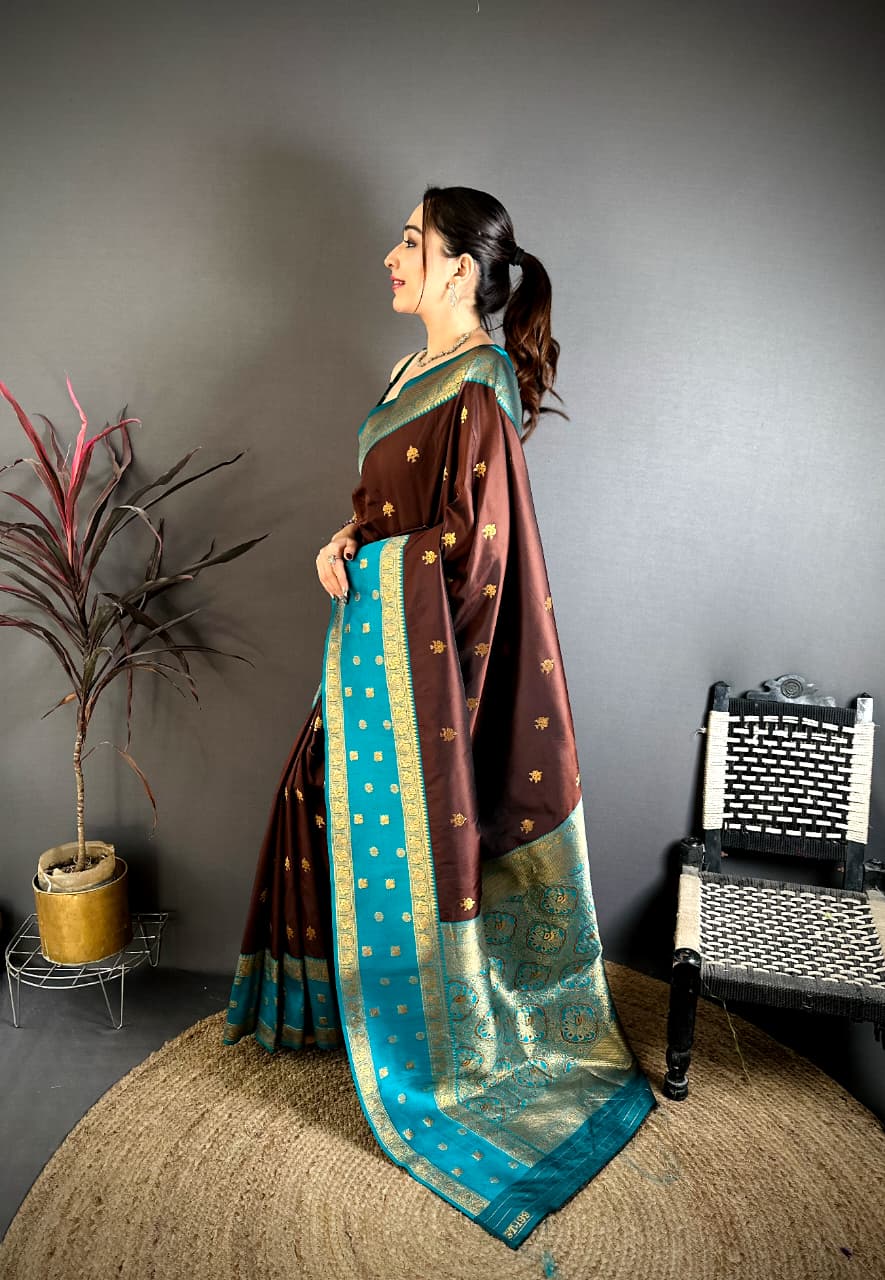 soft banarasi silk saree with zari weaving work