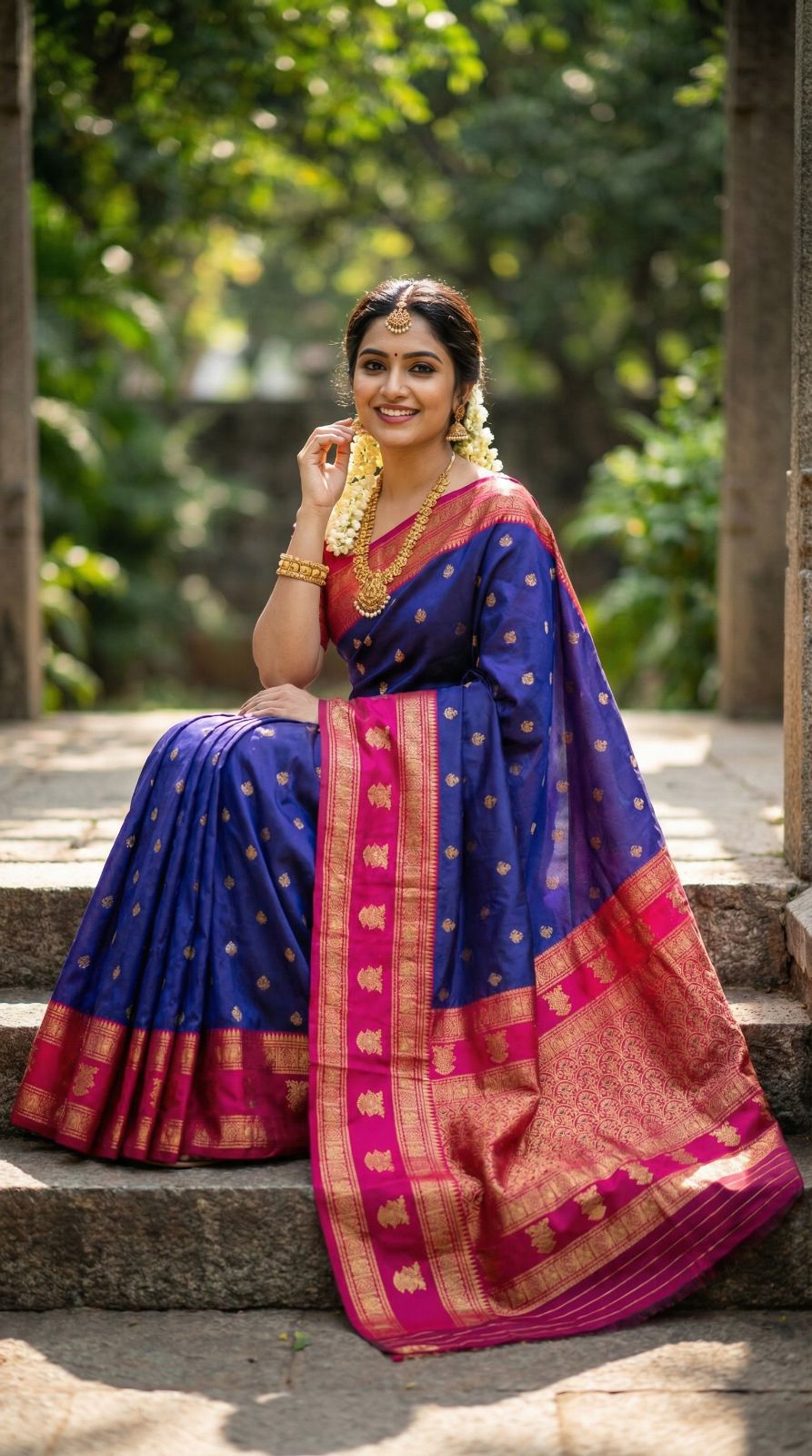 soft banarasi silk saree with zari weaving work