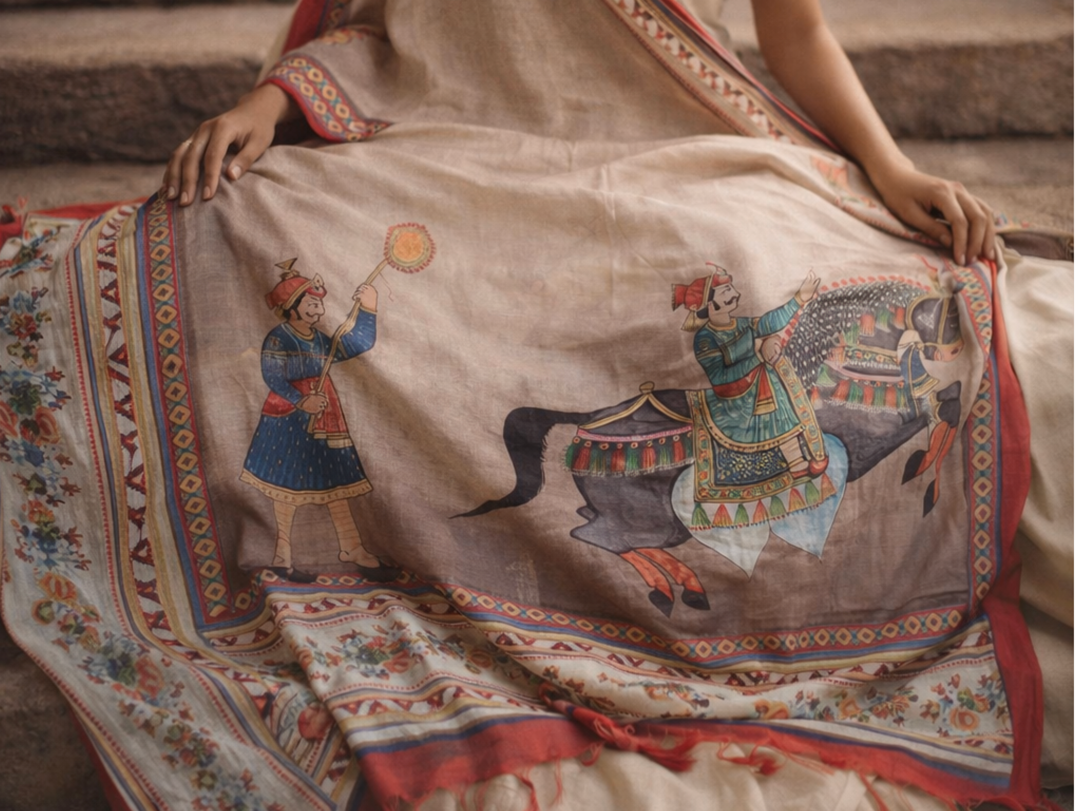 The Procession - Art Silk Dupatta