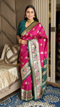 Luxurious banarasi silk saree with zari weaving work