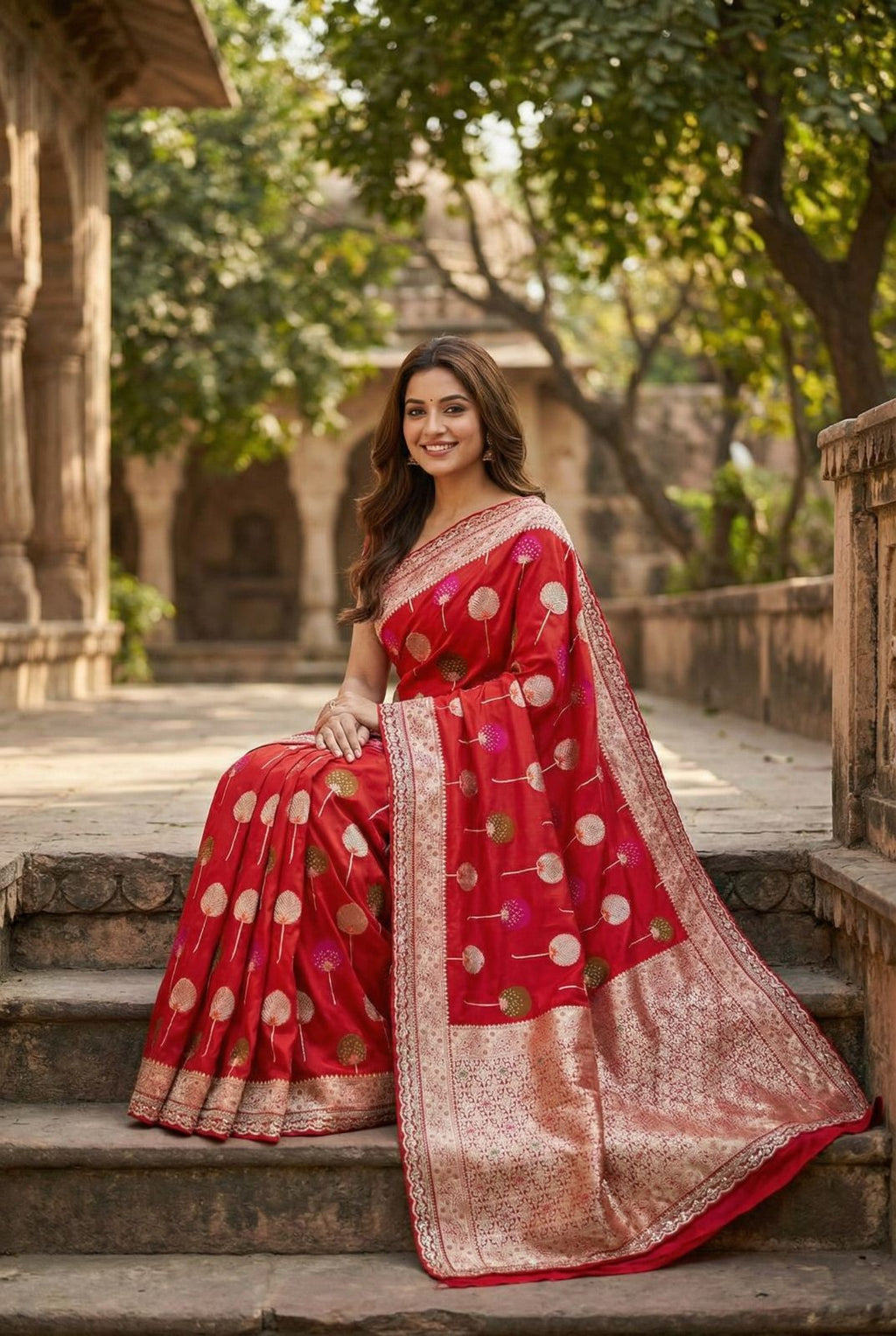 Pure khaddi georgette silk saree with coding sequence less border