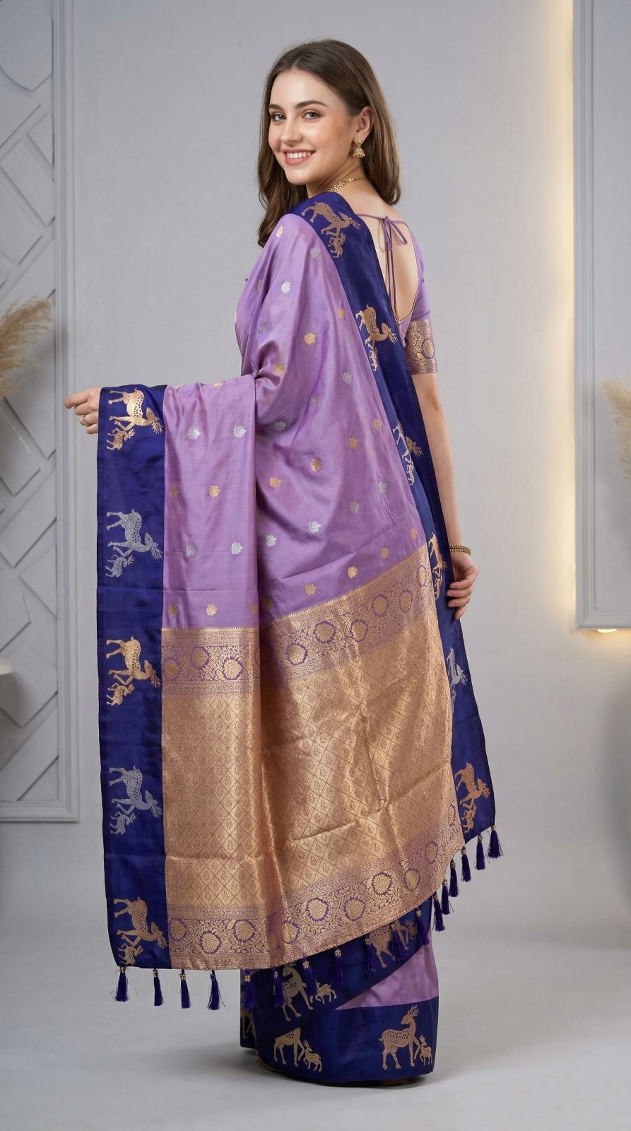 Premium banarasi soft silk saree with zari weaving work