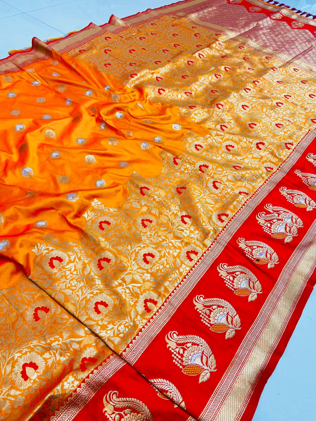 Kanchipuram silk saree with zari weaving work