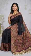 Soft Rajwadi pashmina silk weaving saree with lagdi patta pallu
