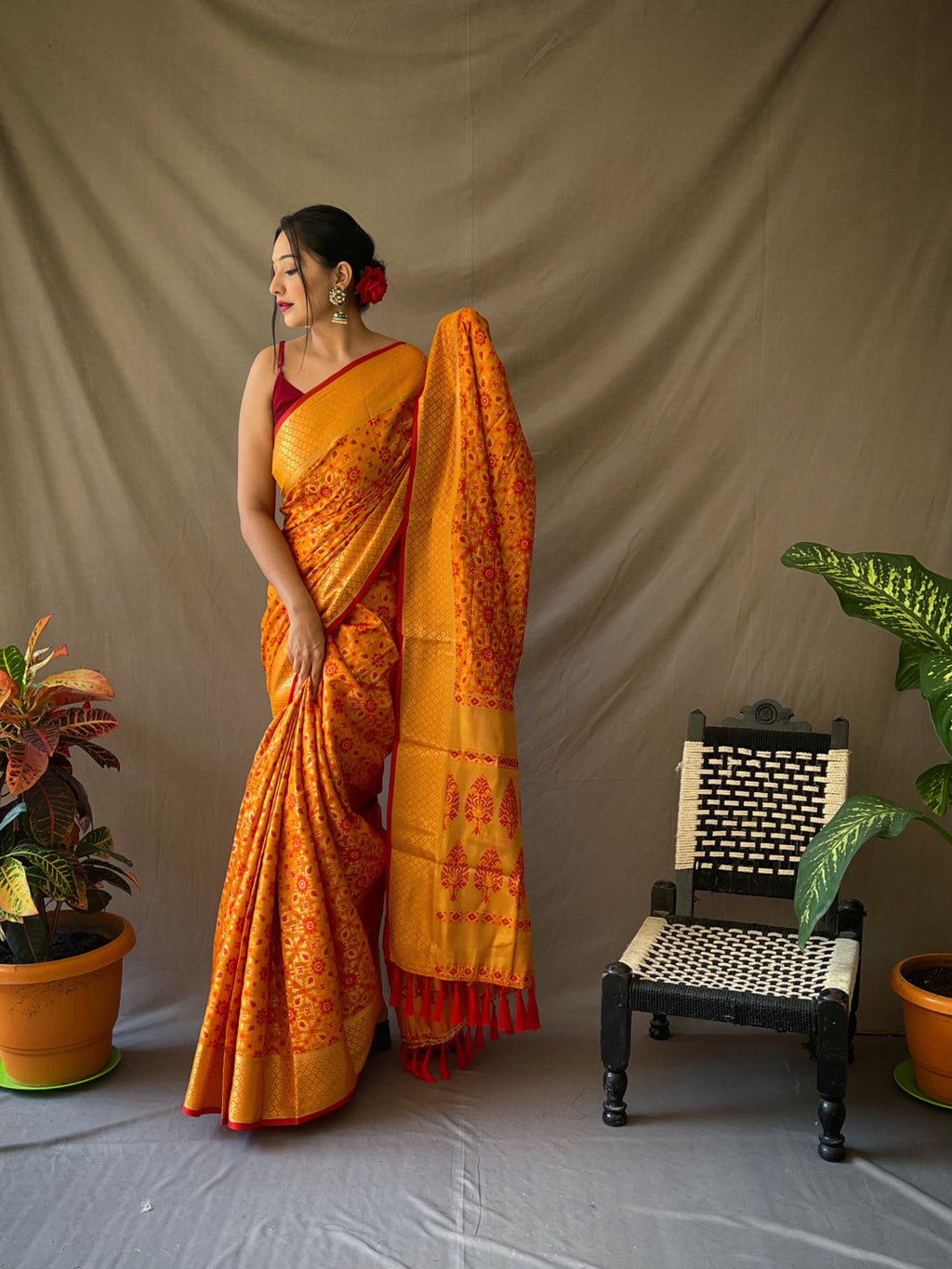 Patola silk saree with zari weaving work