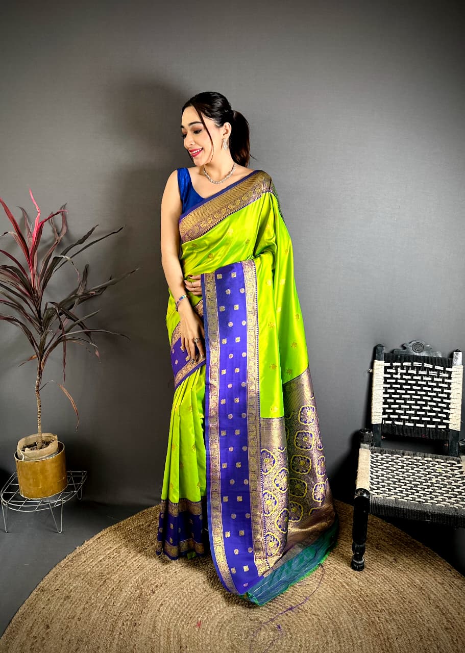 soft banarasi silk saree with zari weaving work