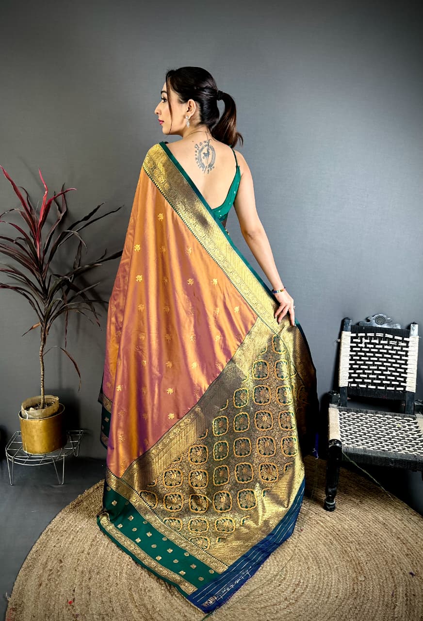 soft banarasi silk saree with zari weaving work