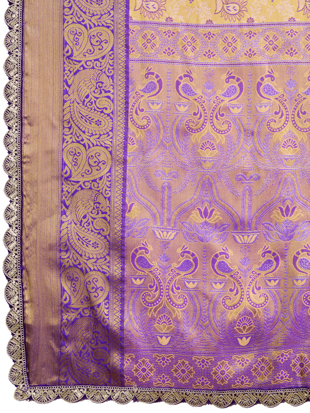Kanjivaram silk saree with zari weaving work