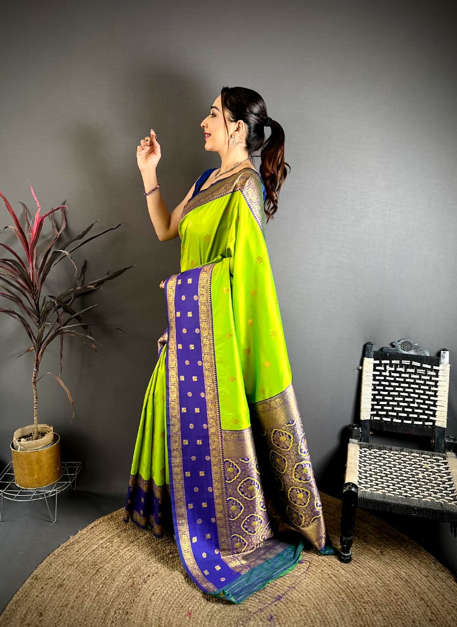soft banarasi silk saree with zari weaving work