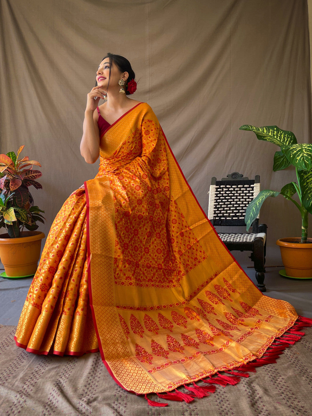 Patola silk saree with zari weaving work
