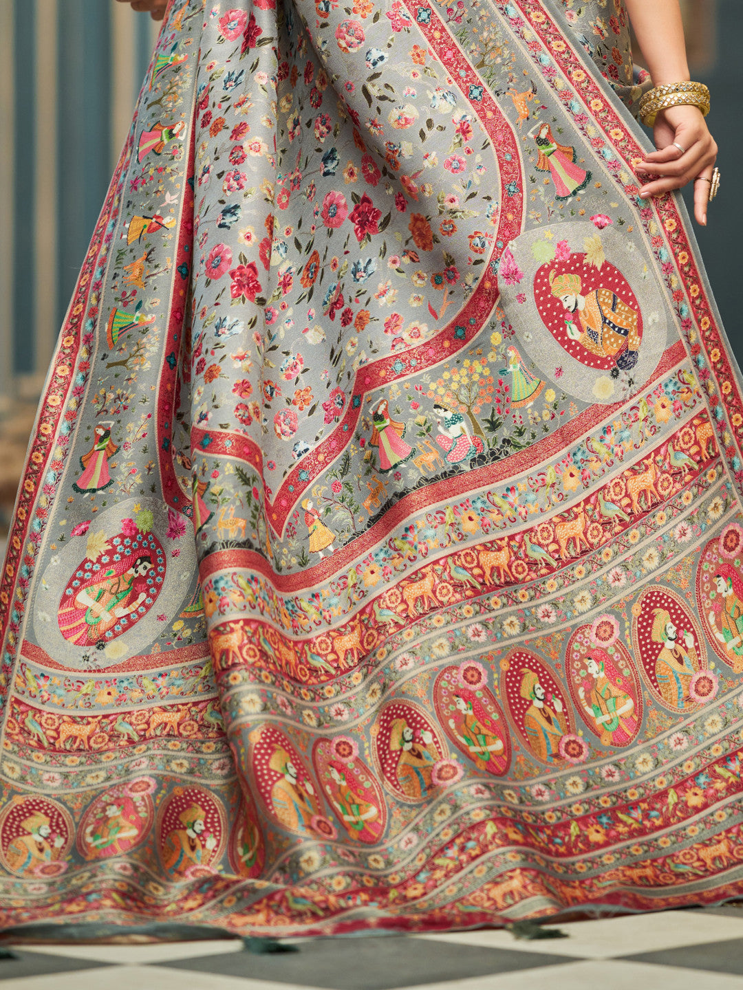 Exclusive pure pashmina silk saree with woven design