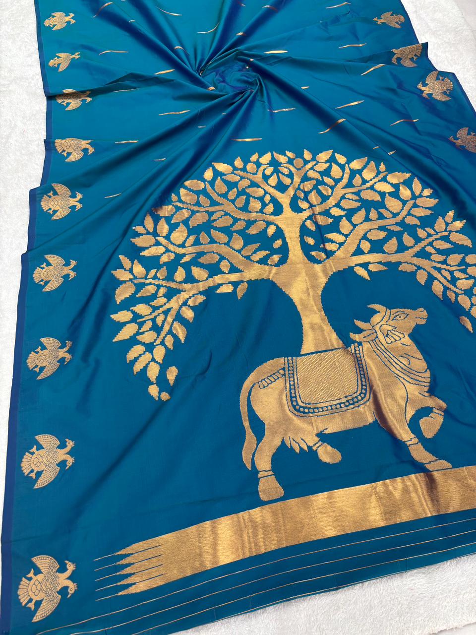 Premium soft banarasi silk saree with pichwai zari weaving work