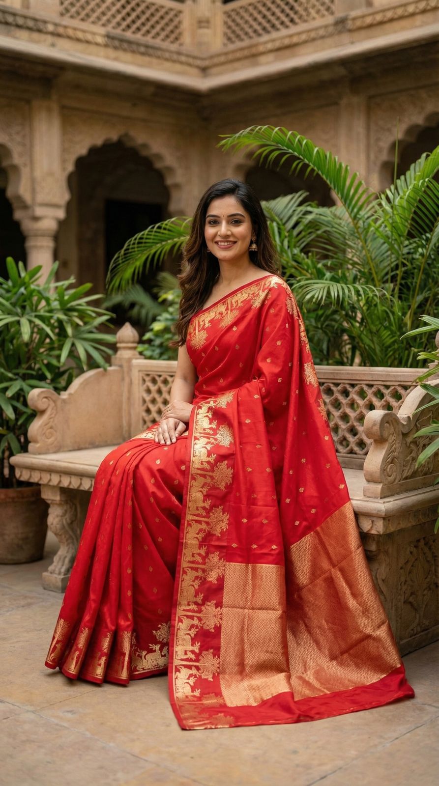 Banarasi soft silk saree with zari weaving work