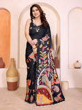 Manipuram silk saree with kalamkari digital printed work
