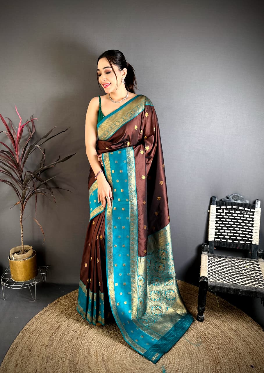 soft banarasi silk saree with zari weaving work