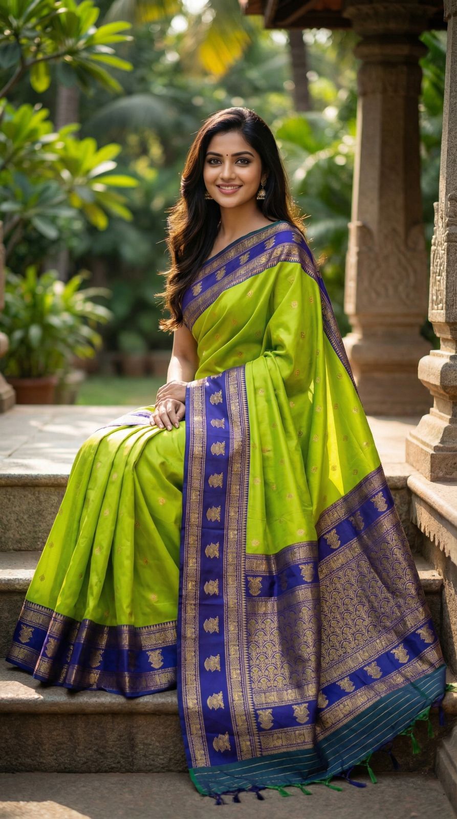soft banarasi silk saree with zari weaving work