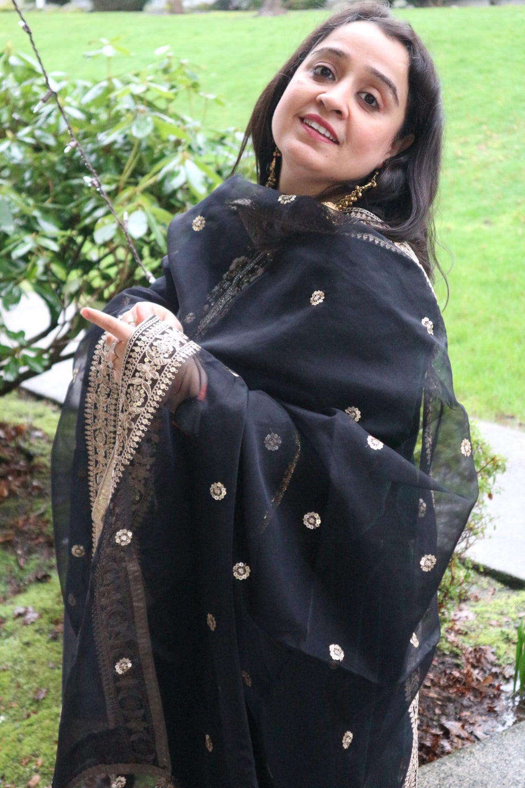 The Midnight Noir - Organza Dupatta