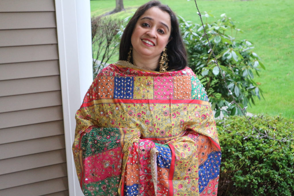 The Boheme Mosaic – Mirror Work Crepe Dupatta