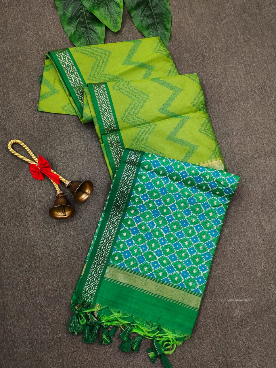 Tussar silk saree with zari woven work