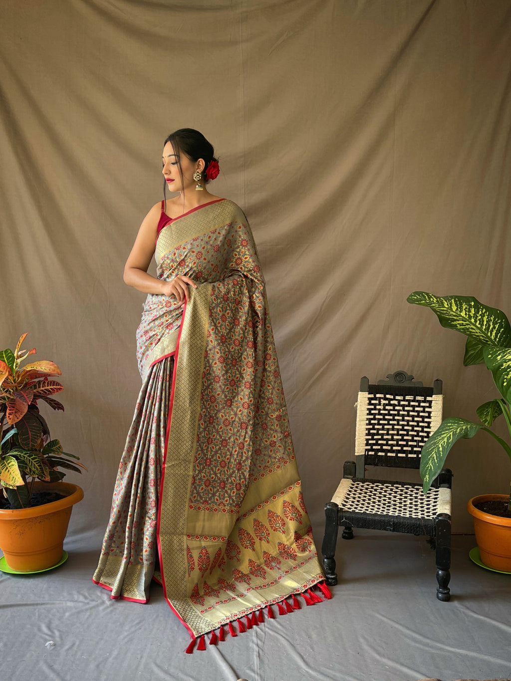 Patola silk saree with zari weaving work
