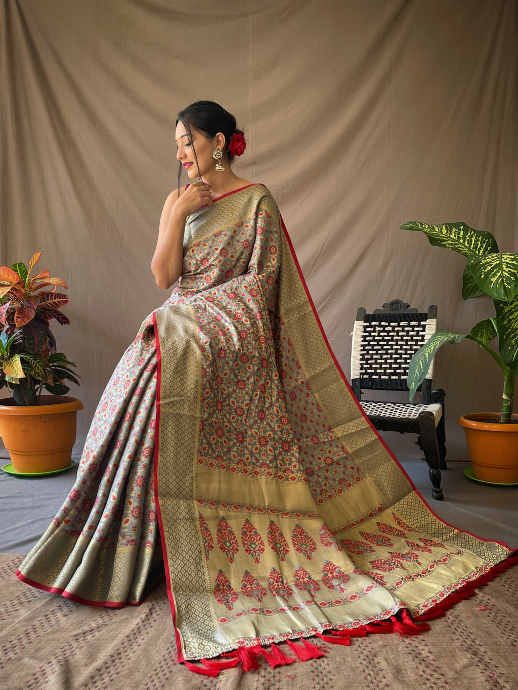 Patola silk saree with zari weaving work