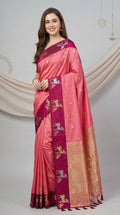 Premium banarasi soft silk saree with zari weaving work