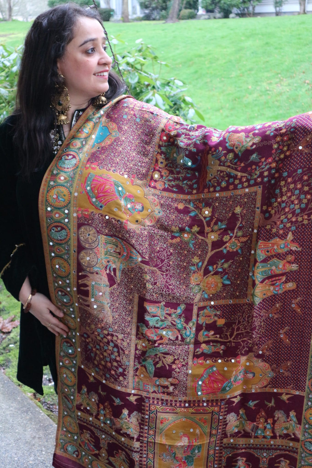 The Mehrunisa Mehfil - Mughal Edition Silk Dupatta