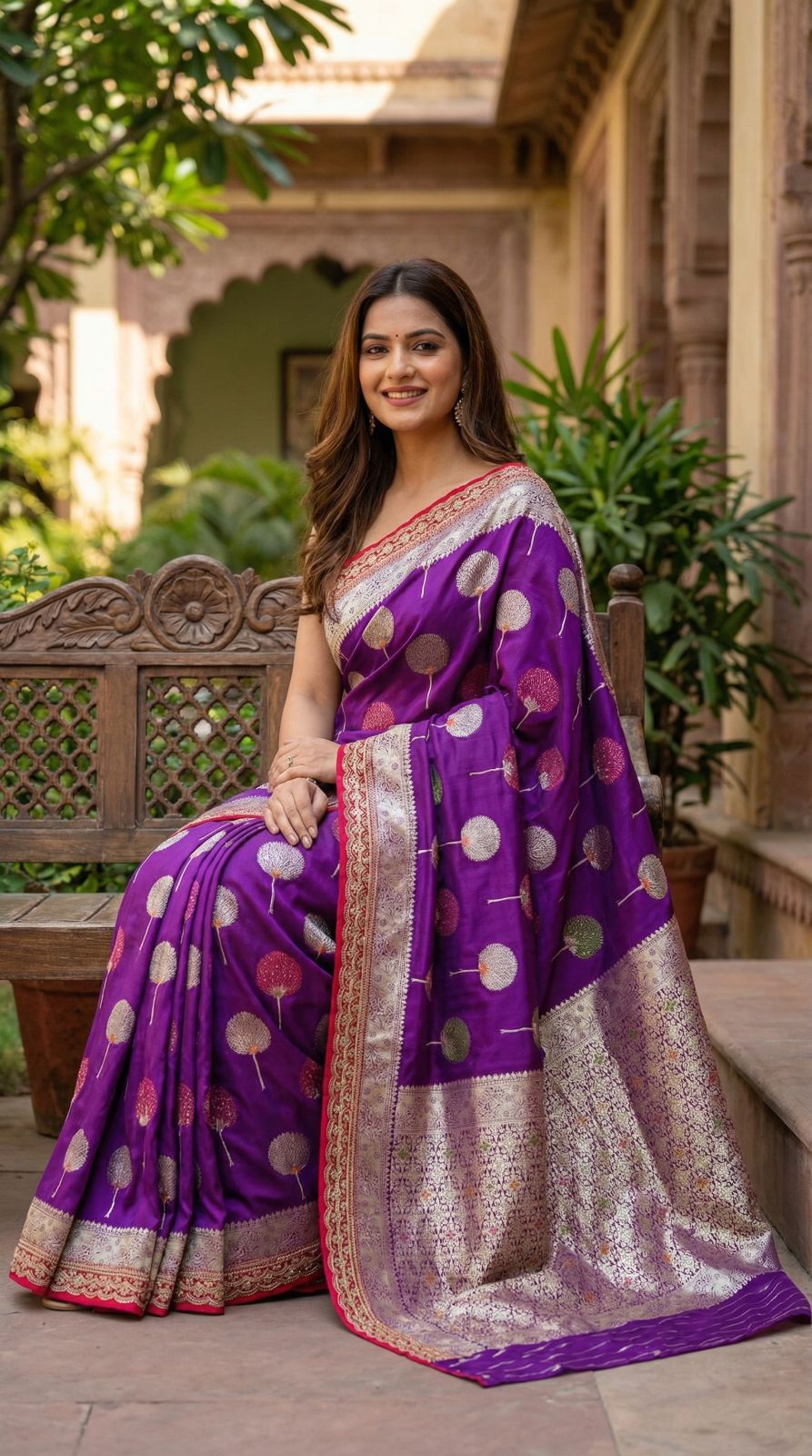 Pure khaddi georgette silk saree with coding sequence less border