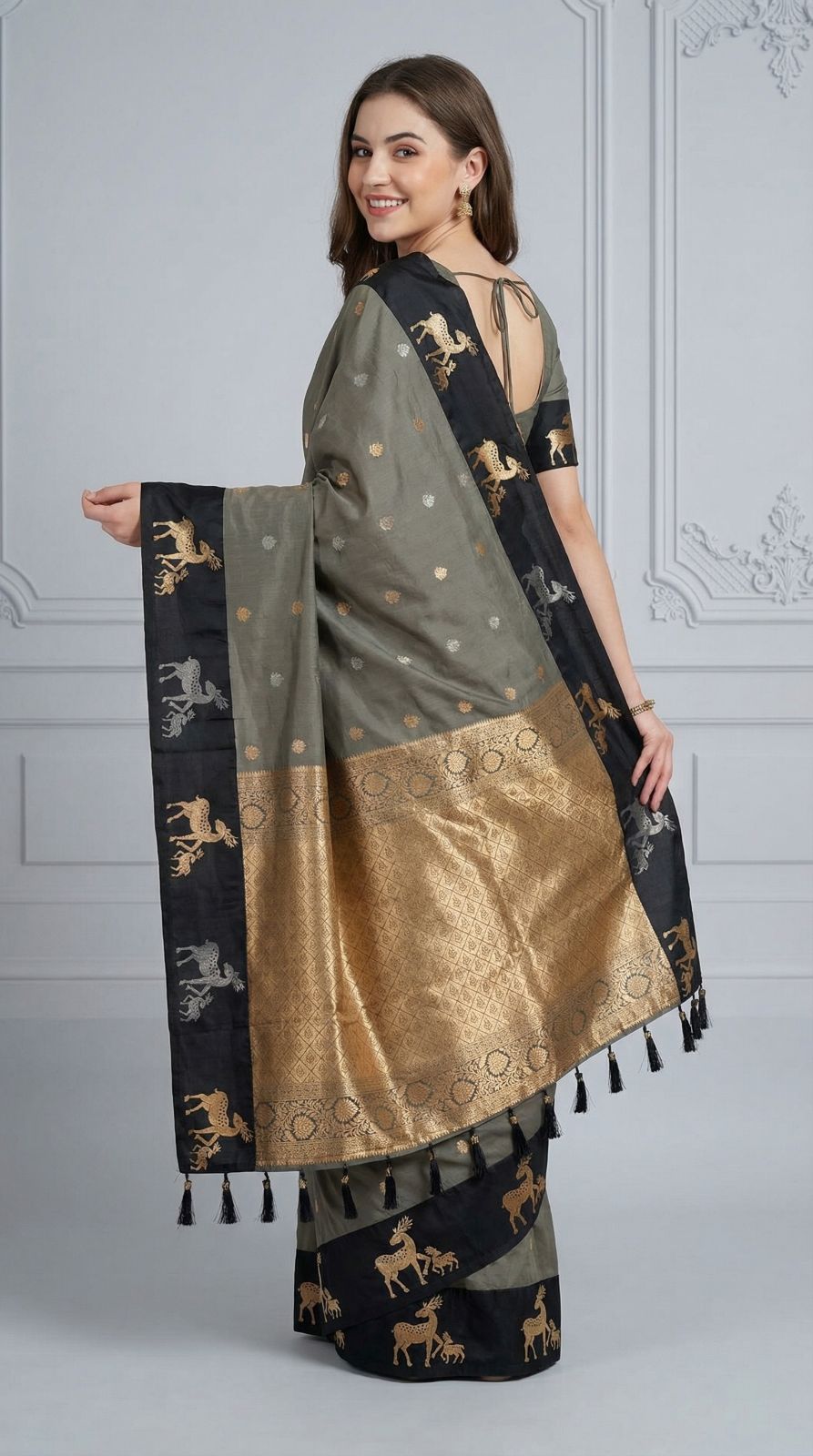Premium banarasi soft silk saree with zari weaving work