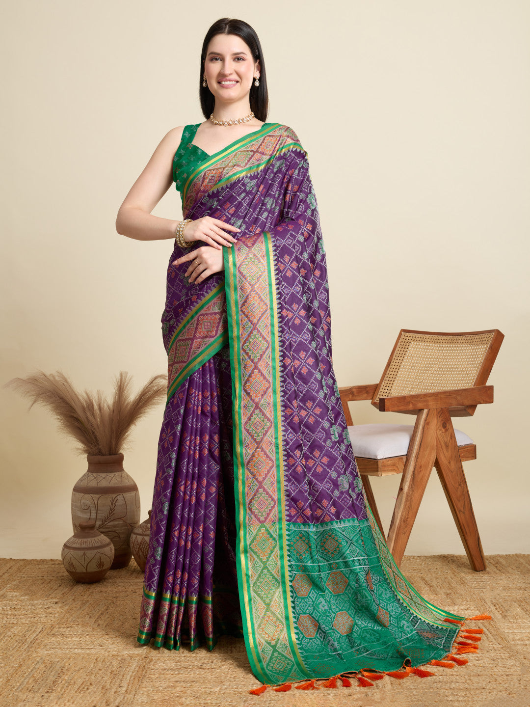 Patola silk saree with weaving work