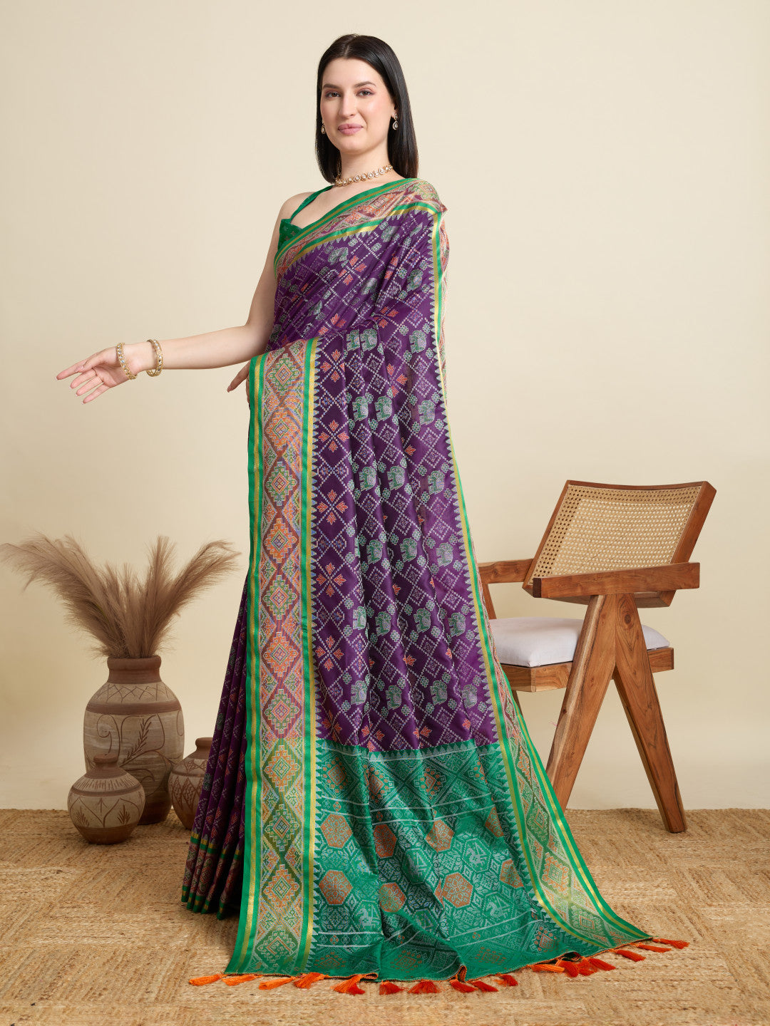 Patola silk saree with weaving work