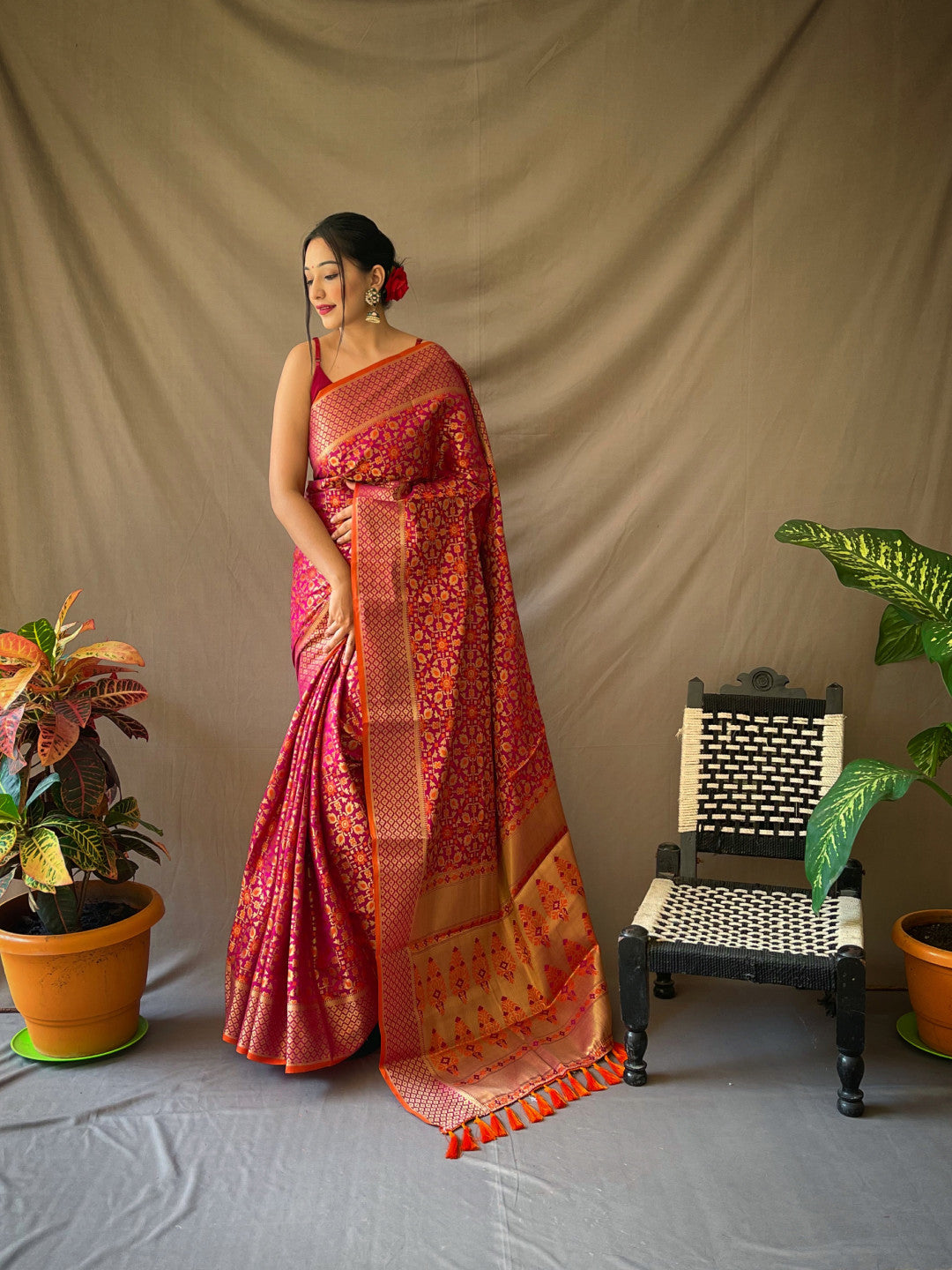 Patola silk saree with zari weaving work