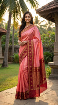 soft banarasi silk saree with zari weaving work