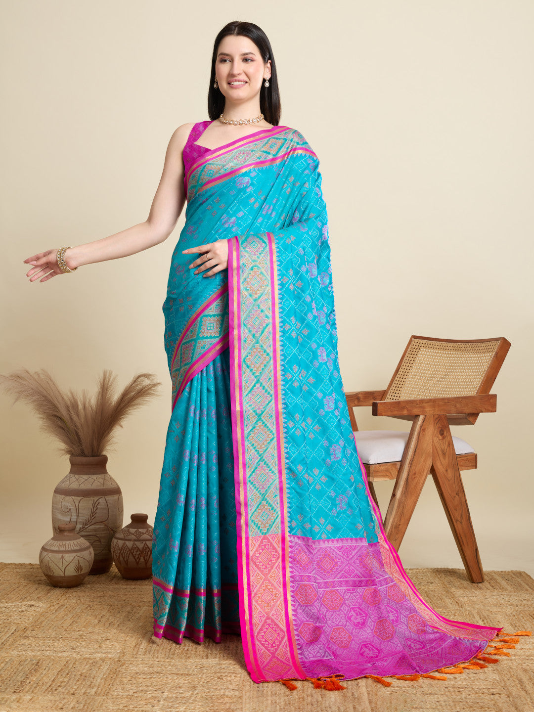 Patola silk saree with weaving work