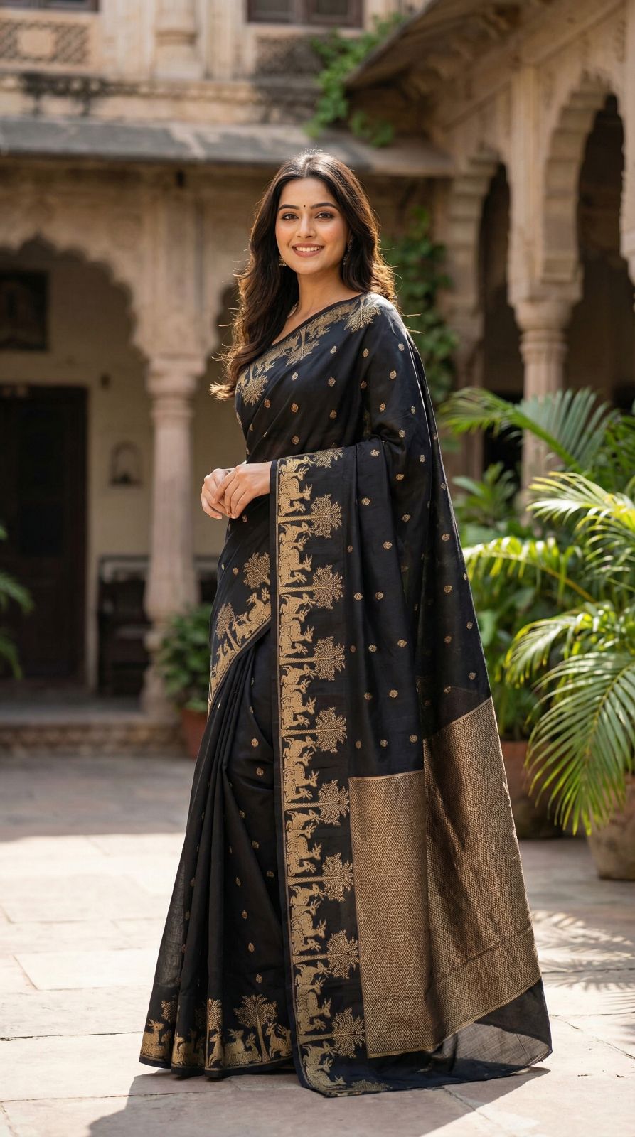 Banarasi soft silk saree with zari weaving work