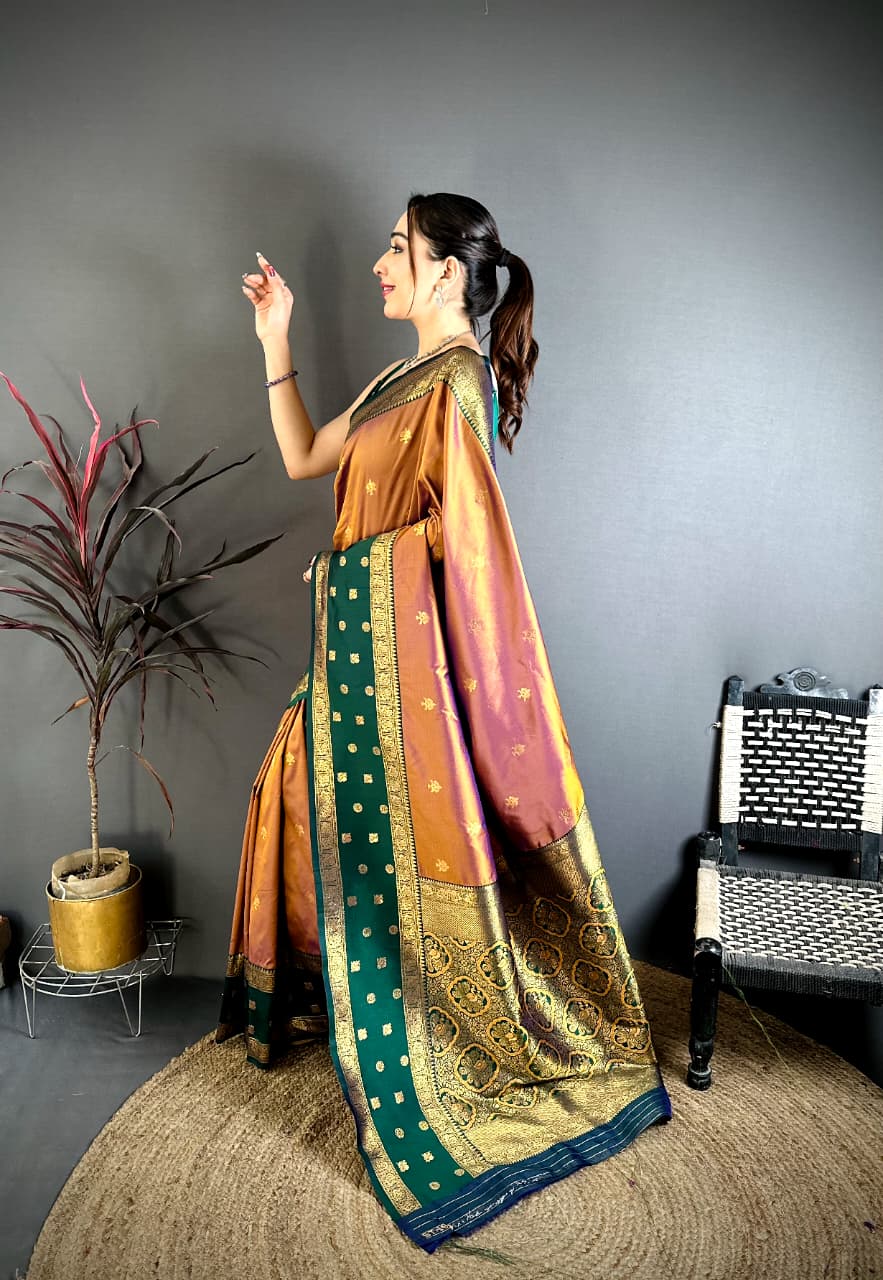 soft banarasi silk saree with zari weaving work