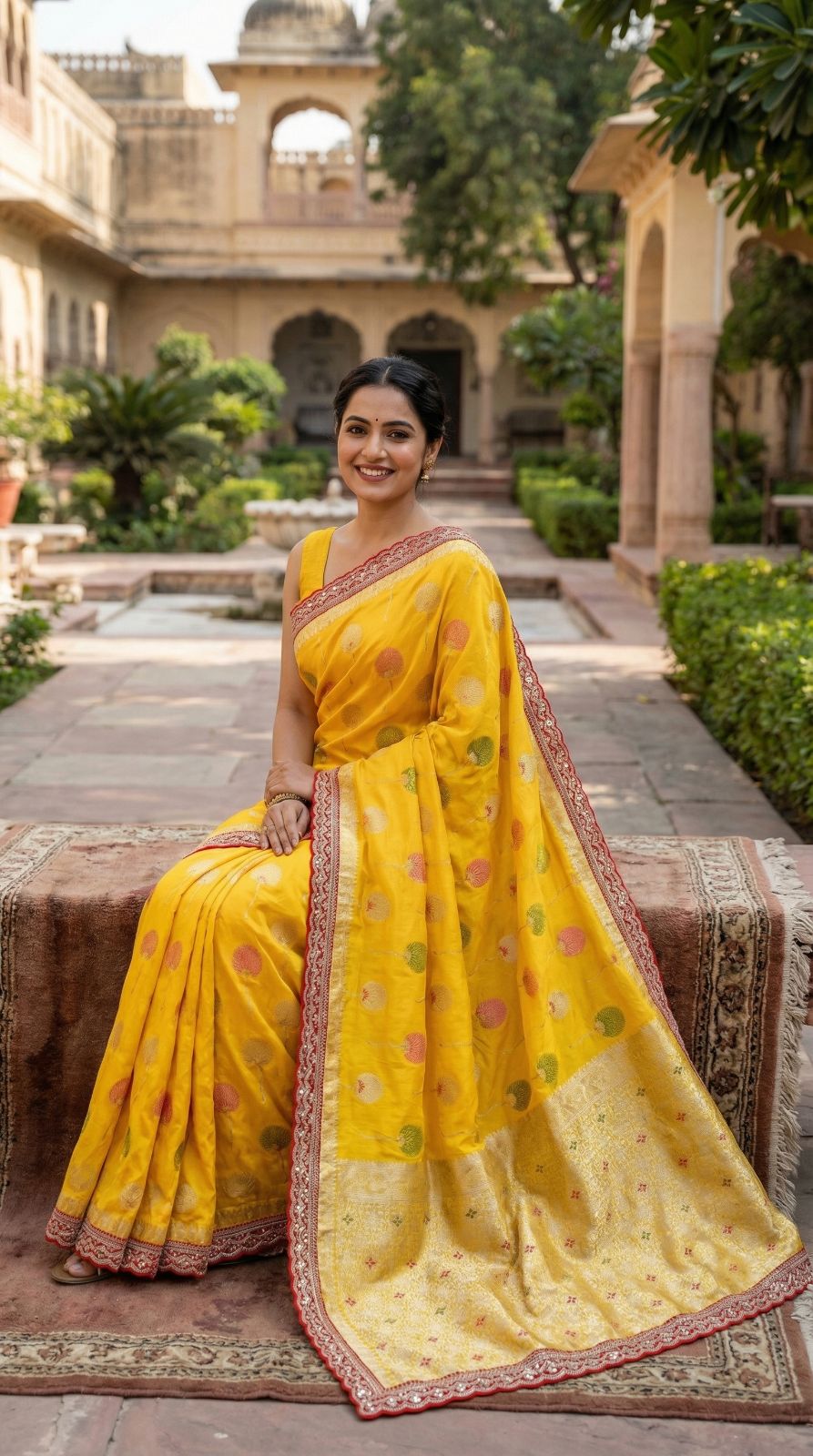 Pure khaddi georgette silk saree with coding sequence less border