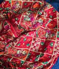 Handmade , Handwoven , Elegant vibrant & Authentic Multicolour Phulkari Dupatta / Indian Scarf. Hand embroidered . Pink orange red