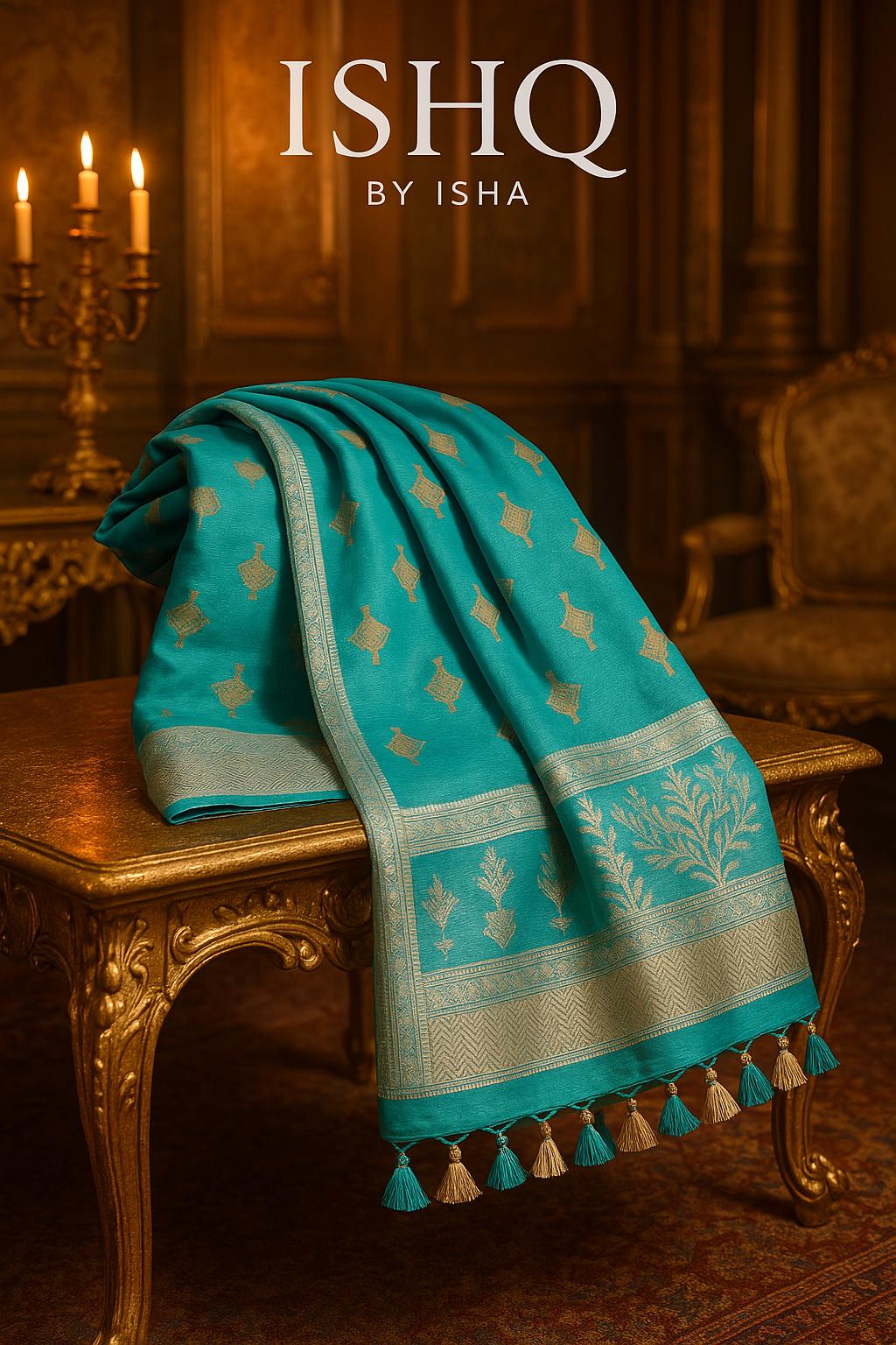 Blue Banarasi Saree
