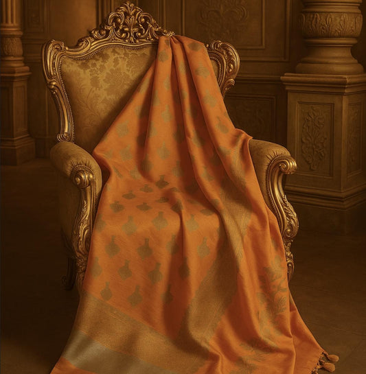 Orange  Banarasi Saree