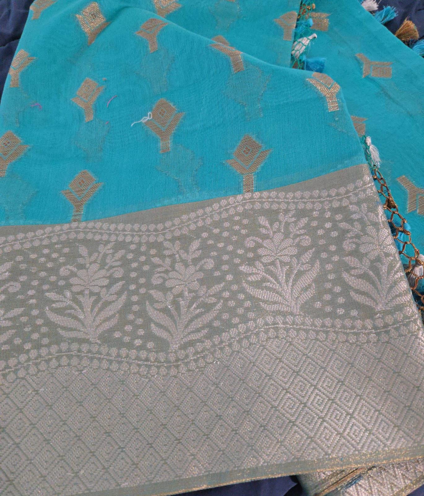 Blue Banarasi Saree